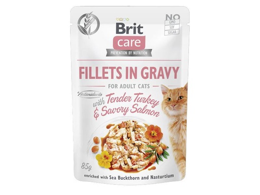 [90304609 1585503] Brit Nassfutter Care Fillets Sauce Truthahn &amp; Lachs, 85 g