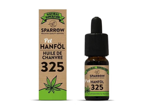 [90304633 1584218] Sparrow Hunde-Nahrungsergänzung Hanföl 325 mit CBD, 10 ml