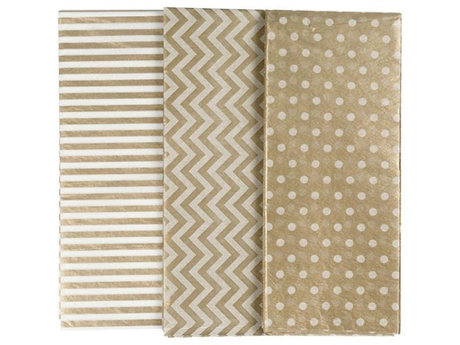[90304922 964219] Creativ Company Geschenkpapier 50 x 70 cm Gold, 6 Blatt