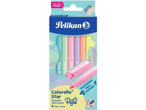 [90305060 1496888] Pelikan Filzstift Colorella Star 0.6 mm, 6 Farben
