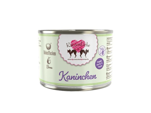 [90305230 1540874] KatzenLiebe Nassfutter Kaninchen mit Bio-Birne 200 g