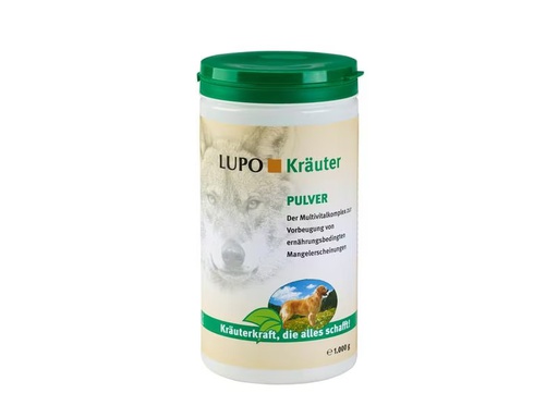 [90305620 1587616] Luposan Hunde-Nahrungsergänzung Kräuter Pulver, 1000 g