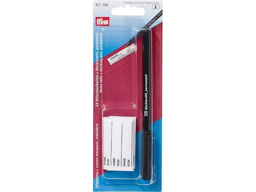 [90305843 1576087] Prym Etiketten Wäscheetiketten + Markierstift Set