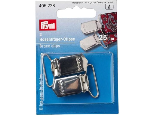 [90305873 1575993] Prym Clips für Hosenträger 25 mm, Silber