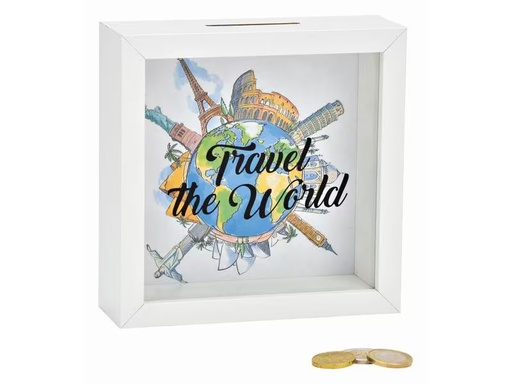 [90305944 1581063] G. Wurm Spardose Travel the world 15 x 15 x 5 cm