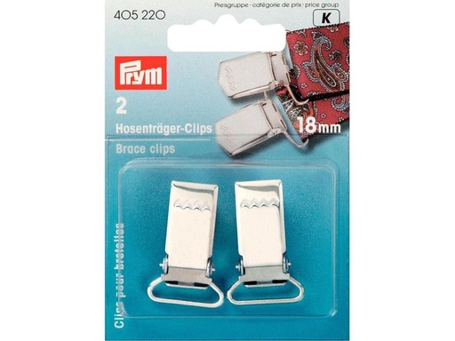 [90305969 1575994] Prym Clips für Hosenträger 18 mm, Silber