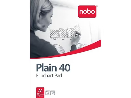 [90306078 1593363] Nobo Flipchart Block 40 Blatt, blanko, 58 x 81 cm Weiss 1 Stück