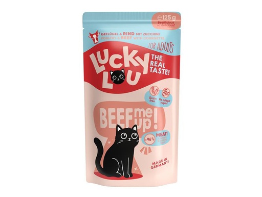 [90306114 1586540] Lucky Lou Nassfutter Lifestage Adult Geflügel &amp; Rind, 125 g