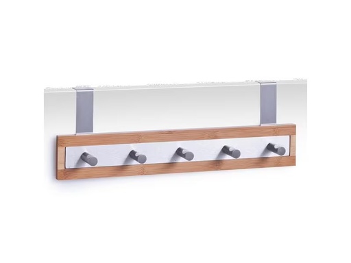 [90306127 1596123] Zeller Present Garderobenleiste 5 Haken, Nature/Silber