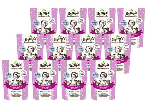 [90306153 1589944] Betty's Landhausküche Nassfutter Hühnchen mit Pute, 12 x 100 g
