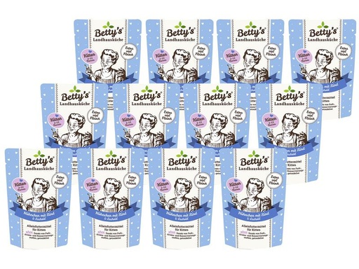 [90306226 1589945] Betty's Landhausküche Nassfutter Hühnchen mit Rind, 12 x 100 g