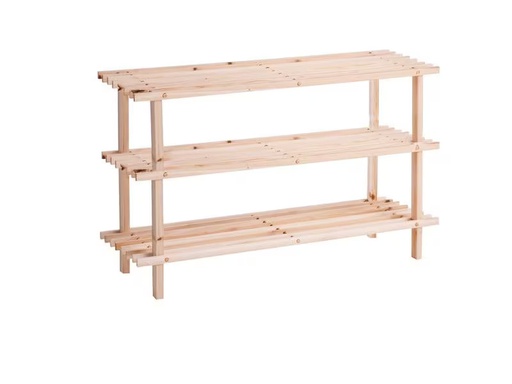 [90306427 1596116] Zeller Present Schuhregal mit 3 Ablagen 80 x 49.5 cm, Kiefernholz
