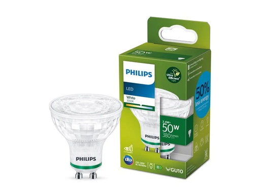 [90306812 1596947] Philips Lampe GU10 LED, Ultra-Effizient, Warmweiss, 50W Ersatz