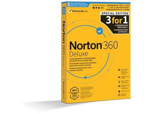 [90050666 1014464] Norton Norton 360 Deluxe – Promo Box, 3 Device, 1 Jahr