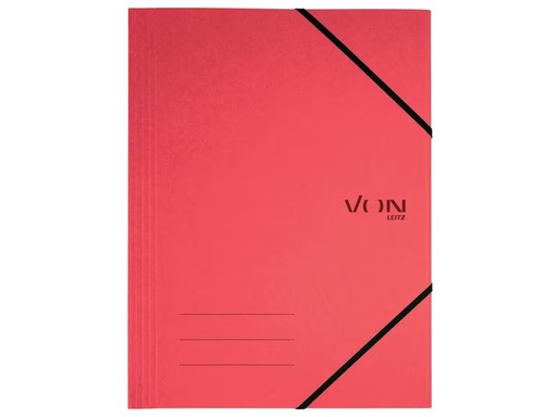 [90307070 1598481] VON Gummibandmappe A4, Rot, 5 Stück