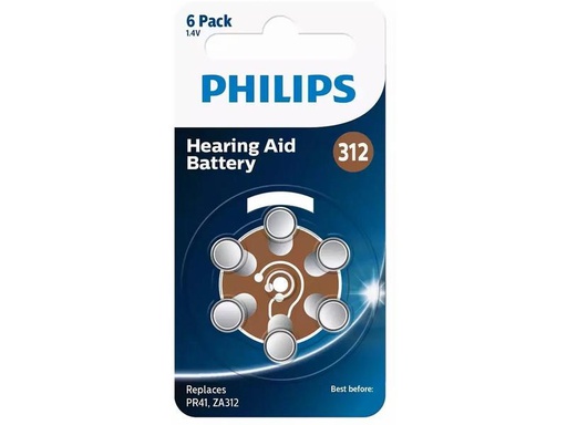 [90307104 1476088] Philips Hörgerätbatterie ZA312 1 Stück