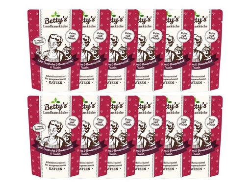 [90307354 1589942] Betty's Landhausküche Nassfutter Truthahn mit Borretschöl, 12 x 100 g