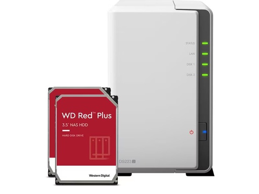 [90307473 1594220] Synology NAS DS223j 2-bay WD Red Plus 12 TB