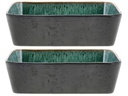 Bitz Schale Gastro 28 cm x 21 cm, 2 Stück, Grün/Schwarz