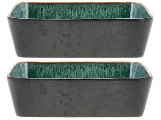 [90307504 1598462] Bitz Schale Gastro 28 cm x 21 cm, 2 Stück, Grün/Schwarz