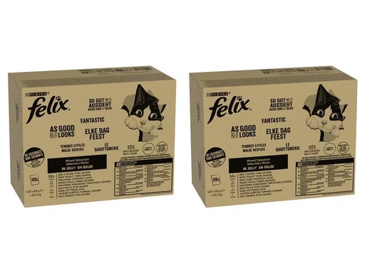 [90307652 1563675] Felix Nassfutter AGAIL Mixed Selection, 2 x 120 x 85 g