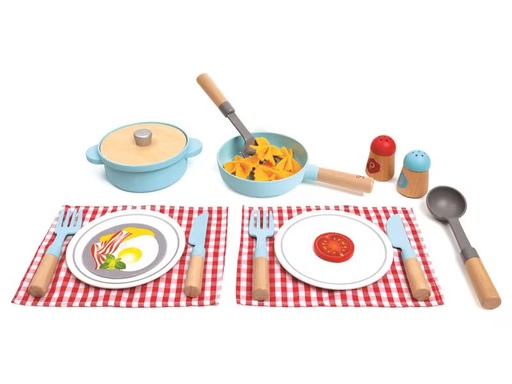 [90308130 1542046] Hape Spiel-Geschirr Cook + Serve-Set