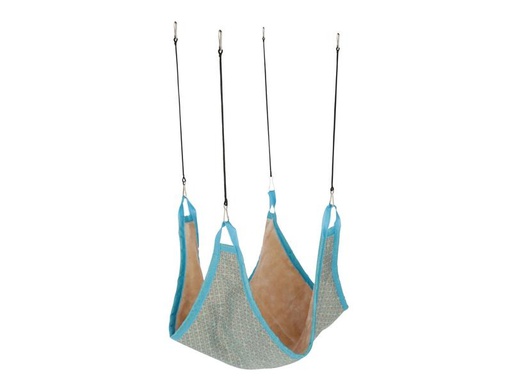 [90308224 1593311] Kerbl Hängematte für Nager, 45 x 45 cm, Blau/Beige