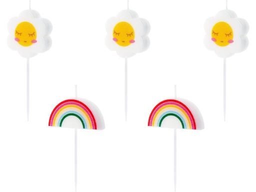 [90308330 1600547] Partydeco Kerze Gänseblümchen 5 Stück
