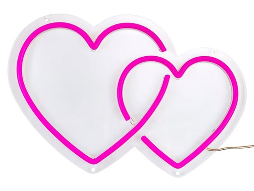 [90308352 1535050] Vegas Lights LED Dekolicht Neonschild Zwei Herzen 30 x 20.5 cm