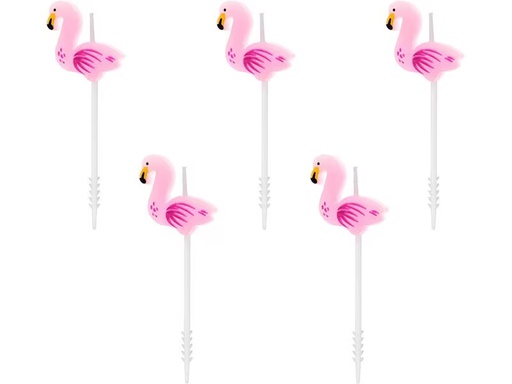 [90308355 1600516] Partydeco Kerze Flamingos 5 Stück
