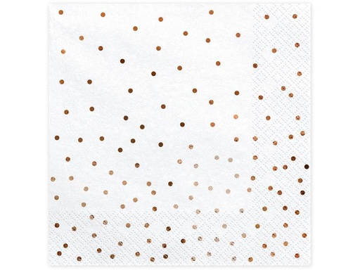 [90308390 1600494] Partydeco Papierservietten Dots 33 cm x 33 cm, 20 Stück, Weiss