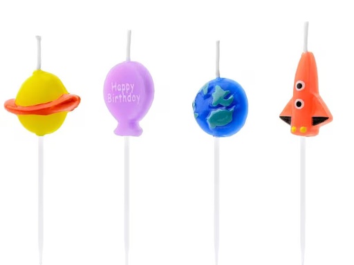 [90308422 1600521] Partydeco Kerze Kosmos 4 Stück