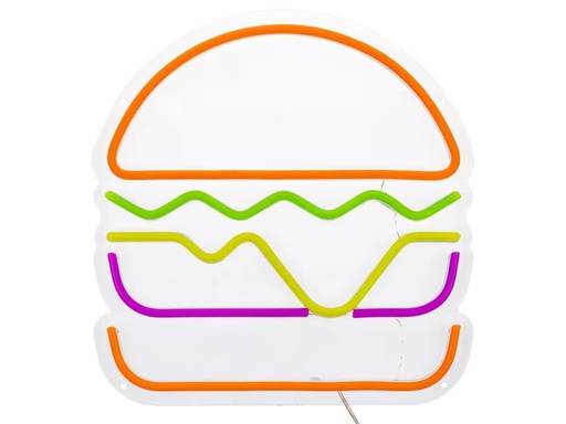 [90308432 1535047] Vegas Lights LED Dekolicht Neonschild Hamburger 30 x 29 cm