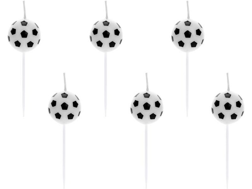 [90308442 1600511] Partydeco Kerze Fussball 6 Stück