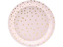 Partydeco Einwegteller Punkte 18 cm, 6 Stück, Hellrosa