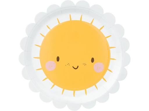 [90308478 1600542] Partydeco Einwegteller Sonne 18 cm, 6 Stück, Gelb