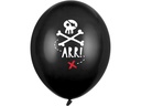 Partydeco Luftballon Piraten 30 cm, 6 Stück, Schwarz