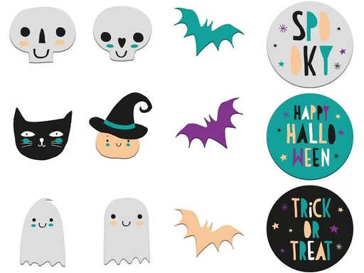 [90308556 1406213] Folat Fensterbild Happy Halloween 12 Aufkleber, farbig