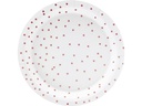 Partydeco Einwegteller Punkte 18 cm, 6 Stück, Weiss