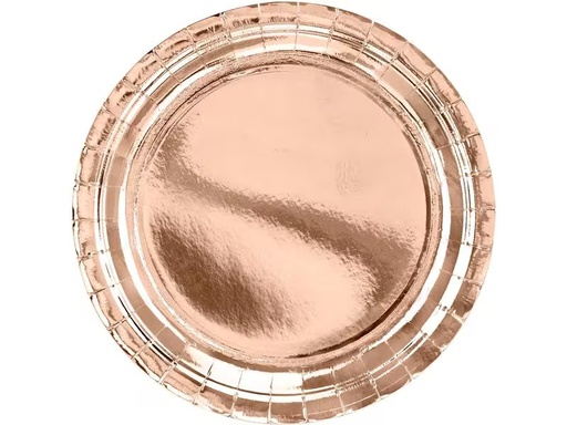 [90308580 1600481] Partydeco Einwegteller Uni 23 cm, 6 Stück, Rosegold