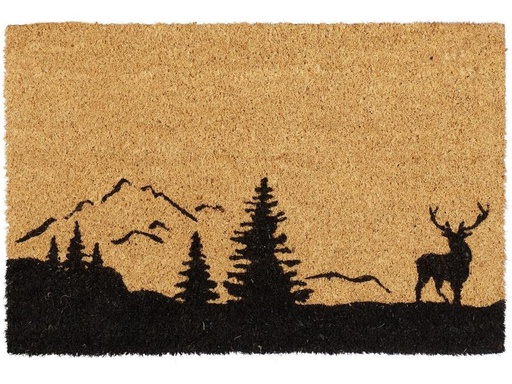 [90308818 1601644] relaxdays Fussmatte Hirsch &amp; Bäume 42 cm x 62 cm