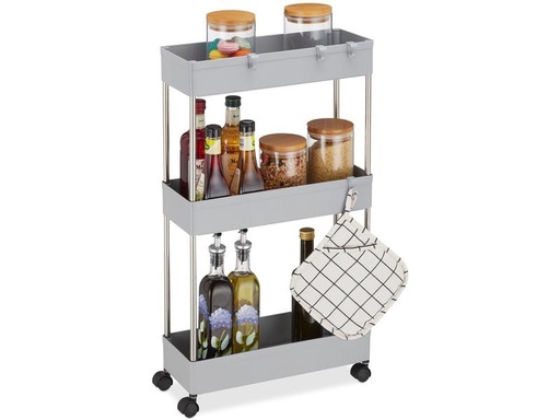 [90308853 1601674] relaxdays Küchenwagen Grau