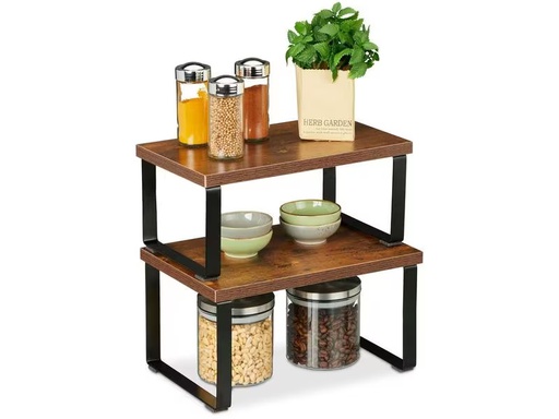 [90308886 1601661] relaxdays Regal Dunkelbraun/Schwarz