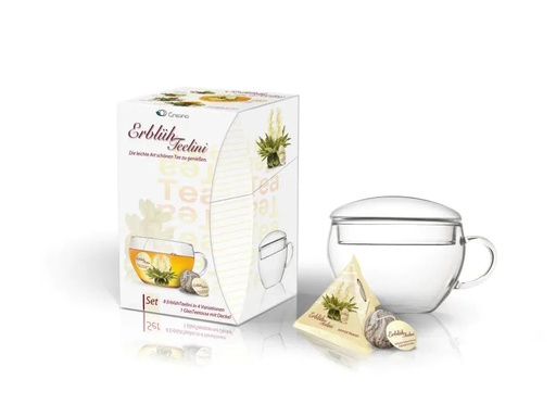 [90050898 718629] Creano Tee-Set Erblühteelini 200 ml, 1 Stück, Transparent
