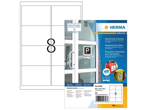 [90309022 1601741] HERMA Outdoor-Etiketten 99.1 x 67.7 mm, 80 Blatt