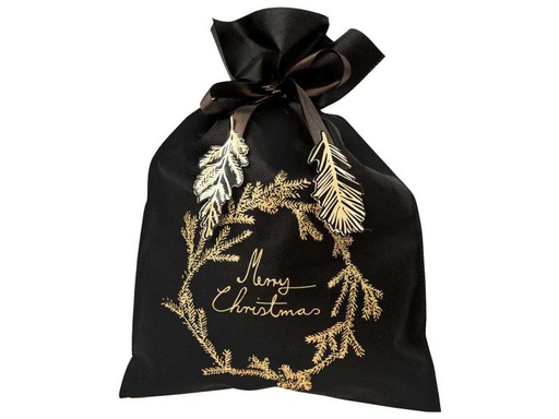 [90309058 971012] Rico Design Geschenktüte Merry Christmas 30 x 45 cm, Schwarz/Gold