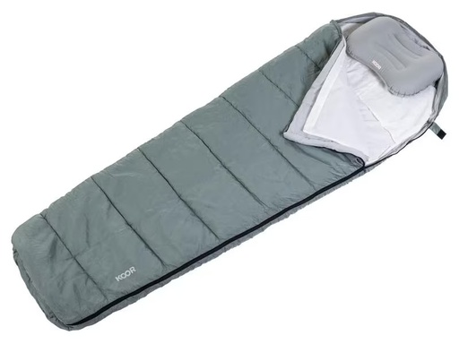 [90309111 1603204] KOOR Schlafsack, Schlafsackeinlage und Reisekissen Set Grau