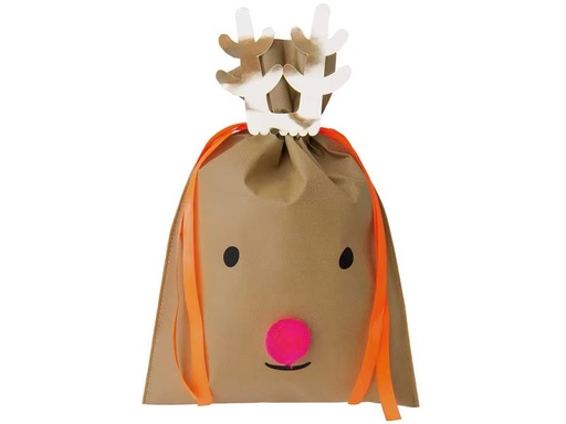 [90309162 1248339] Rico Design Geschenktüte Rentier 30 x 45 cm, Dunkelbraun