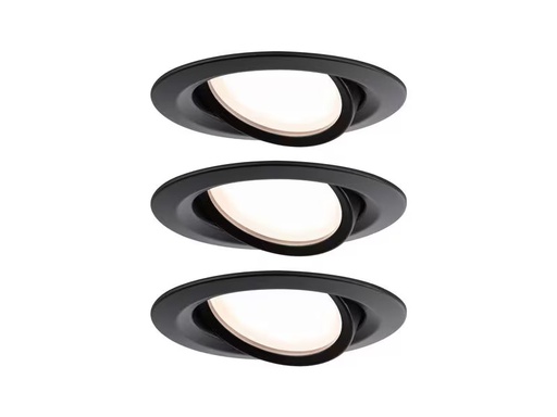 [90309293 1591863] Paulmann Einbauspot LED Nova Plus Coin Set, 3 x 6W, 2700K, Schwarz