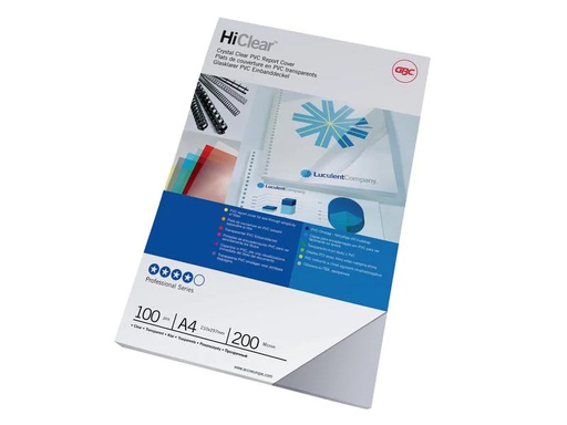 [90050932 231254] GBC Einbanddeckel HIClear A4, 200 µm, 100 Stk., Transparent